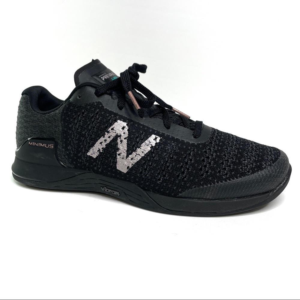 New Balance Minimus Prevail Black Sneakers Vibram Lifting Cross-training SZ 7.5